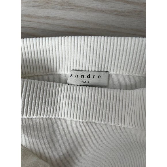 Sandro Belinda Ruffled High Waisted Rib Panty Underwear White - Picture 3 of 5